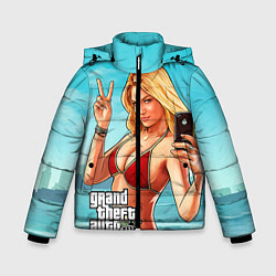 Куртка зимняя для мальчика GTA 5: Selfie Girl, цвет: 3D-черный