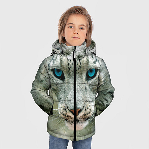 Зимняя куртка для мальчика Снежный барс / 3D-Светло-серый – фото 3