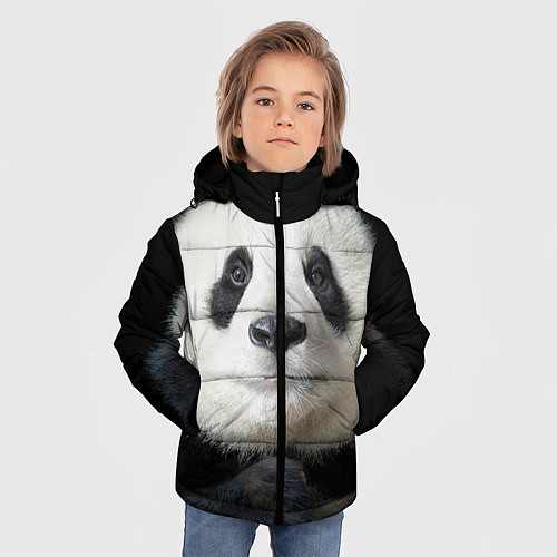 Зимняя куртка для мальчика Взгляд пандочки / 3D-Светло-серый – фото 3