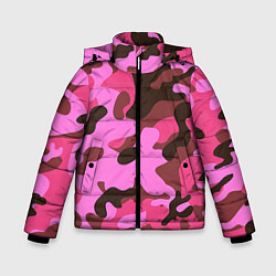 Куртка зимняя для мальчика Камуфляж: розовый/коричневый, цвет: 3D-светло-серый