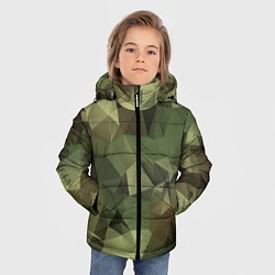 Куртка зимняя для мальчика Полигональный камуфляж, цвет: 3D-черный — фото 2