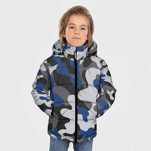 Зимняя куртка для мальчика Зимний камуфляж / 3D-Светло-серый – фото 3