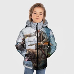 Куртка зимняя для мальчика Русский воин на медведе, цвет: 3D-светло-серый — фото 2