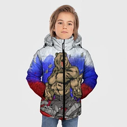 Куртка зимняя для мальчика Русский медведь, цвет: 3D-черный — фото 2