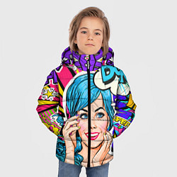 Куртка зимняя для мальчика Pop art, цвет: 3D-черный — фото 2