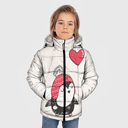 Куртка зимняя для мальчика Влюбленный пингвин, цвет: 3D-светло-серый — фото 2