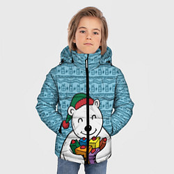 Куртка зимняя для мальчика Новогодний мишка, цвет: 3D-черный — фото 2
