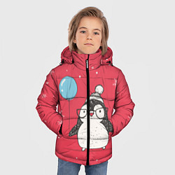 Куртка зимняя для мальчика Влюбленная пингвинка, цвет: 3D-черный — фото 2