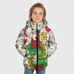 Куртка зимняя для мальчика Червовый король, цвет: 3D-черный — фото 2