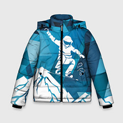 Куртка зимняя для мальчика Горы и сноубордист, цвет: 3D-черный