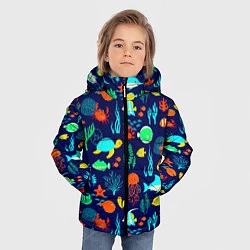 Куртка зимняя для мальчика Аква мир, цвет: 3D-черный — фото 2