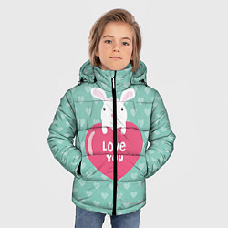 Куртка зимняя для мальчика Rabbit: Love you, цвет: 3D-черный — фото 2