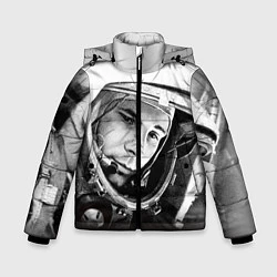 Куртка зимняя для мальчика Юрий Гагарин, цвет: 3D-черный