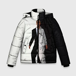 Куртка зимняя для мальчика Eminem: Black & White, цвет: 3D-красный