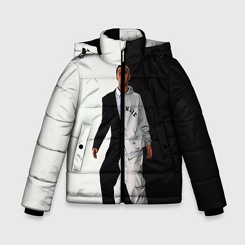 Зимняя куртка для мальчика Eminem: Black & White / 3D-Красный – фото 1