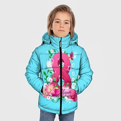Куртка зимняя для мальчика Восьмерка и колибри, цвет: 3D-черный — фото 2