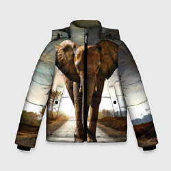 Куртка зимняя для мальчика Дикий слон, цвет: 3D-черный