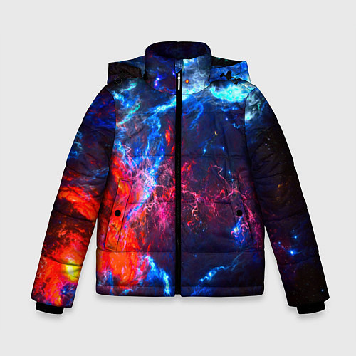 Зимняя куртка для мальчика Космос / 3D-Красный – фото 1