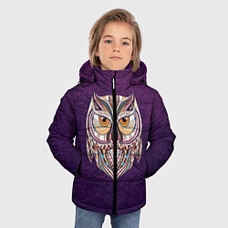 Куртка зимняя для мальчика Расписная сова, цвет: 3D-черный — фото 2