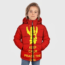 Куртка зимняя для мальчика Keep Calm & Praise The Sun, цвет: 3D-черный — фото 2
