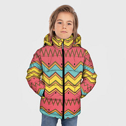Куртка зимняя для мальчика Цветные зигзаги, цвет: 3D-черный — фото 2