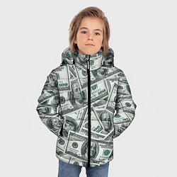 Куртка зимняя для мальчика Банкноты, цвет: 3D-красный — фото 2
