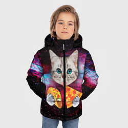Куртка зимняя для мальчика Кот с едой, цвет: 3D-черный — фото 2