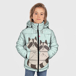 Куртка зимняя для мальчика Влюбленные еноты, цвет: 3D-красный — фото 2