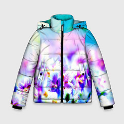 Куртка зимняя для мальчика Цветочное поле, цвет: 3D-красный