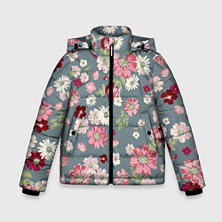 Куртка зимняя для мальчика Цветочки, цвет: 3D-красный