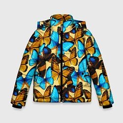Куртка зимняя для мальчика Бабочки, цвет: 3D-черный