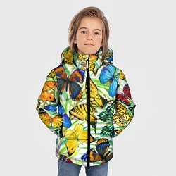Куртка зимняя для мальчика Тропические бабочки, цвет: 3D-красный — фото 2