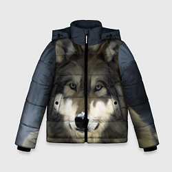 Куртка зимняя для мальчика Зимний волк, цвет: 3D-черный
