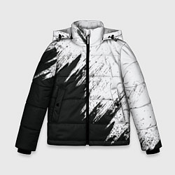 Куртка зимняя для мальчика Черно-белый разрыв, цвет: 3D-светло-серый