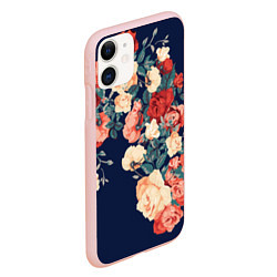 Чехол iPhone 11 матовый Fashion flowers, цвет: 3D-светло-розовый — фото 2