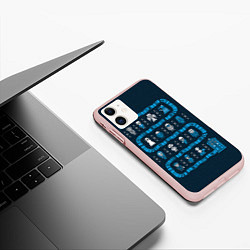Чехол iPhone 11 матовый Доктор Кто: узор, цвет: 3D-светло-розовый — фото 2