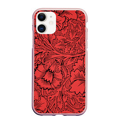 Чехол iPhone 11 матовый Огония страсти, цвет: 3D-светло-розовый