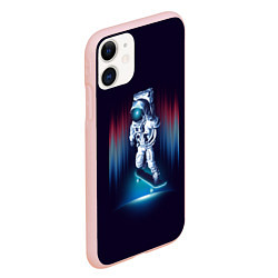 Чехол iPhone 11 матовый Космический скейтбордист, цвет: 3D-светло-розовый — фото 2
