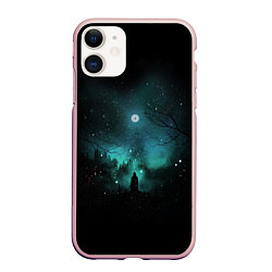 Чехол iPhone 11 матовый Взгляд на звезды, цвет: 3D-светло-розовый