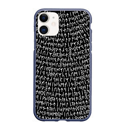 Чехол iPhone 11 матовый Руны, цвет: 3D-серый