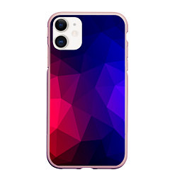 Чехол iPhone 11 матовый Red&Blue, цвет: 3D-светло-розовый