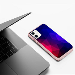 Чехол iPhone 11 матовый Red&Blue, цвет: 3D-светло-розовый — фото 2