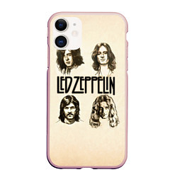 Чехол iPhone 11 матовый Led Zeppelin Guys, цвет: 3D-светло-розовый