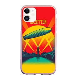 Чехол iPhone 11 матовый Led Zeppelin: Hindenburg, цвет: 3D-светло-розовый