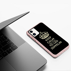 Чехол iPhone 11 матовый Keep Calm & Led Zeppelin, цвет: 3D-светло-розовый — фото 2