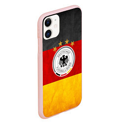 Чехол iPhone 11 матовый Сборная Германии, цвет: 3D-светло-розовый — фото 2