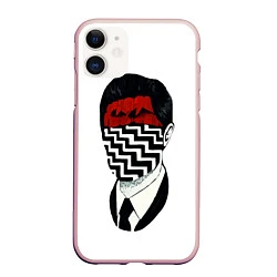 Чехол iPhone 11 матовый Twin Peaks Face, цвет: 3D-светло-розовый