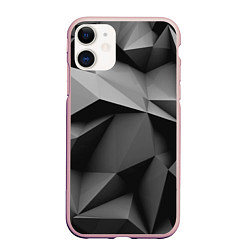 Чехол iPhone 11 матовый Gray abstraction, цвет: 3D-светло-розовый