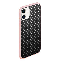 Чехол iPhone 11 матовый Black Milk: Stars Black, цвет: 3D-светло-розовый — фото 2