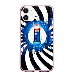 Чехол iPhone 11 матовый Gypno Tardis, цвет: 3D-светло-розовый